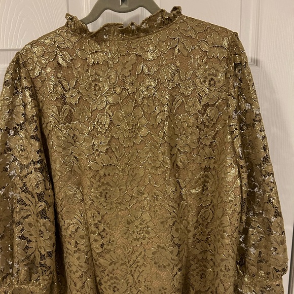 Talbots gold lace top, XL, NWT - Picture 3 of 12